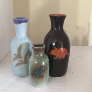 mini dinosaur: handmade porcelain dino bottles